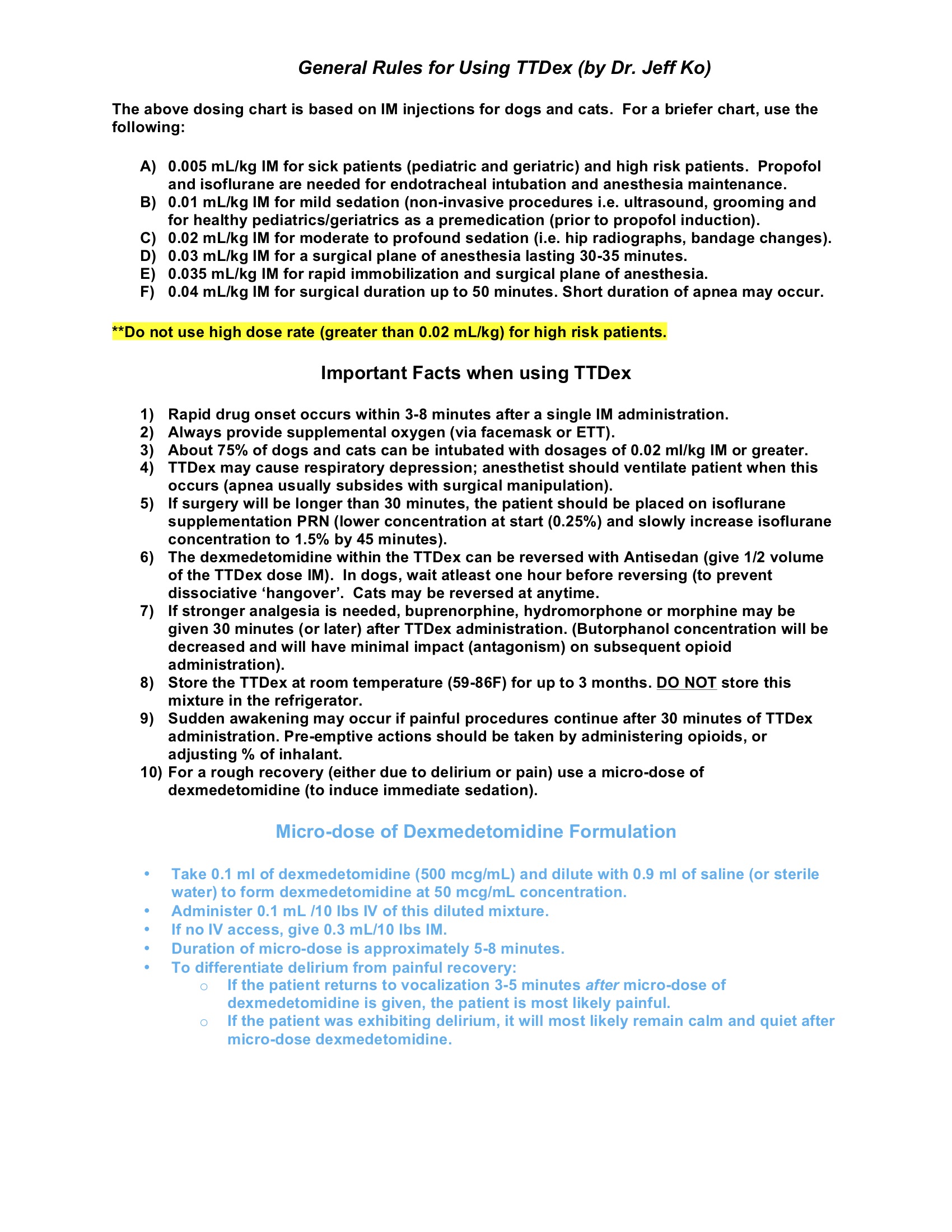 Veterinary Emergency Drug Dosage Chart